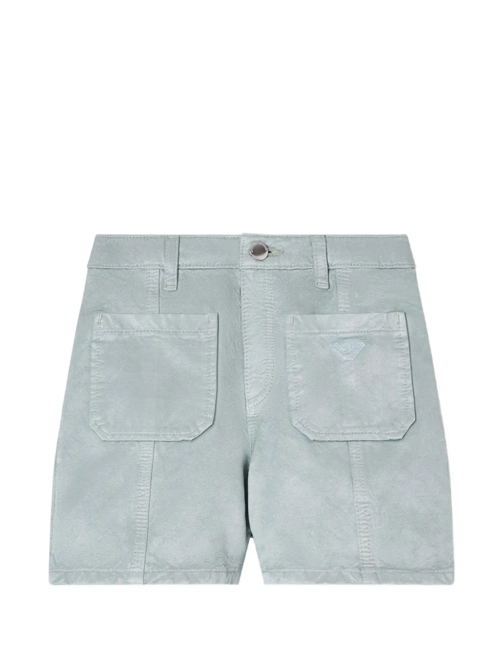 Emporio Armani Kids logo-embroidered patch-pocket shorts - Blu