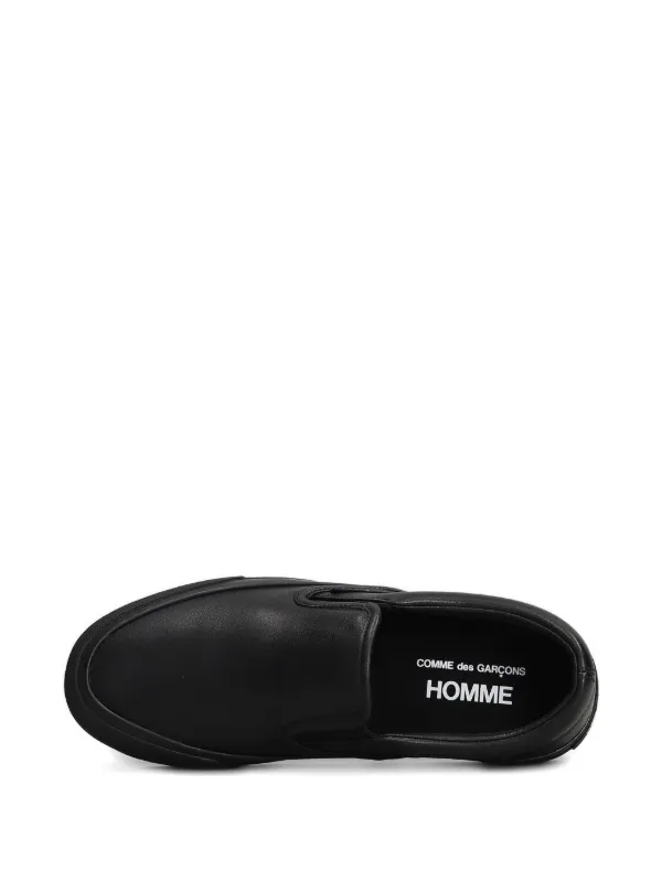 Comme Des Garçons Homme Steer slip-on Leather Sneakers | Black