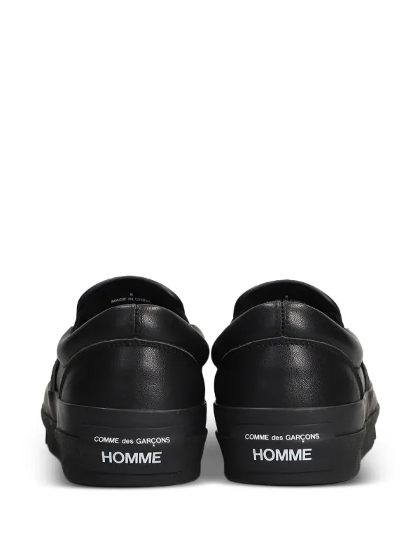 Comme Des Garçons Homme Steer slip-on Leather Sneakers | Black