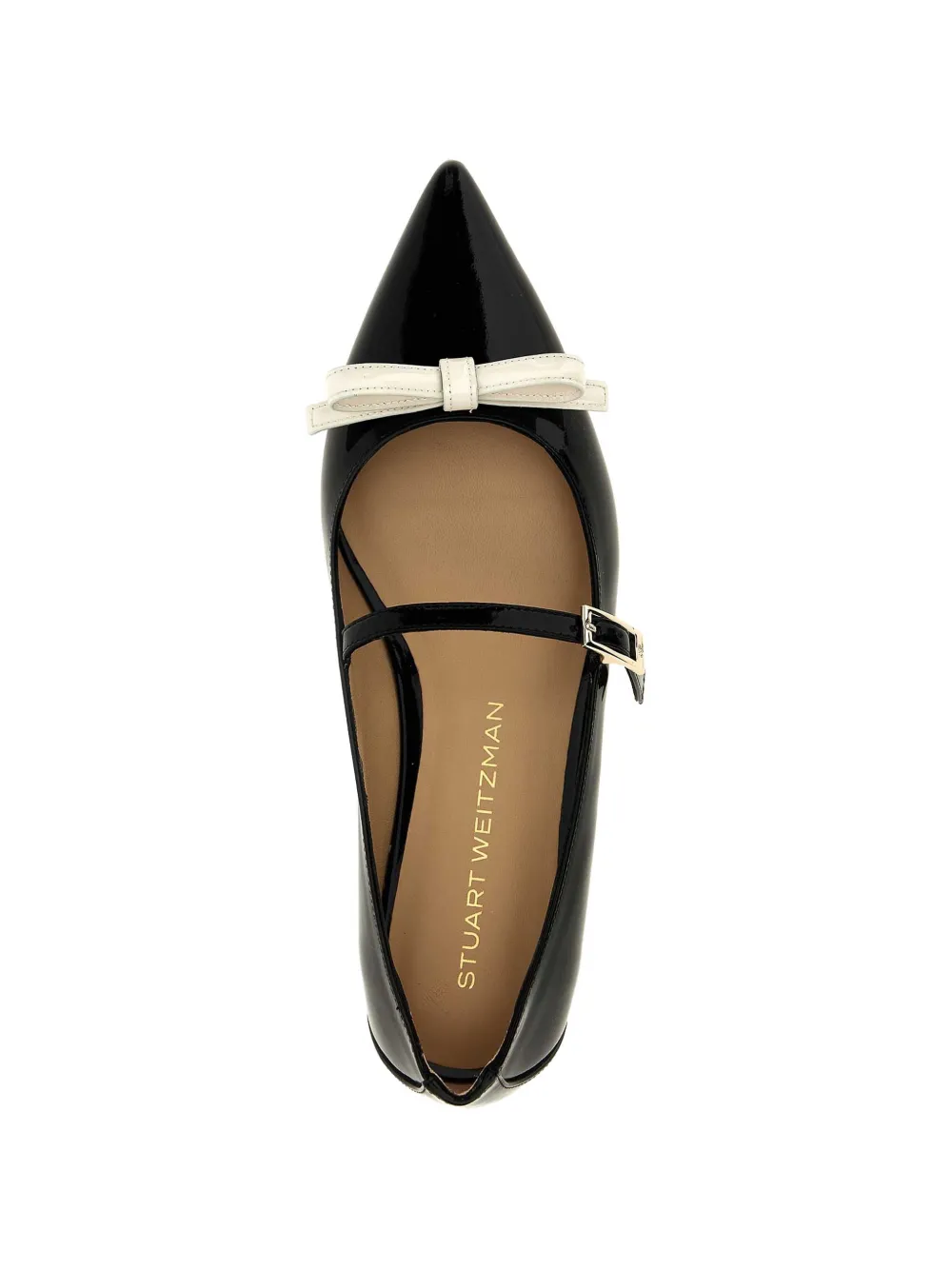 Stuart Weitzman Stuart Felicity Mary Jane bow-detail flat pumps Zwart