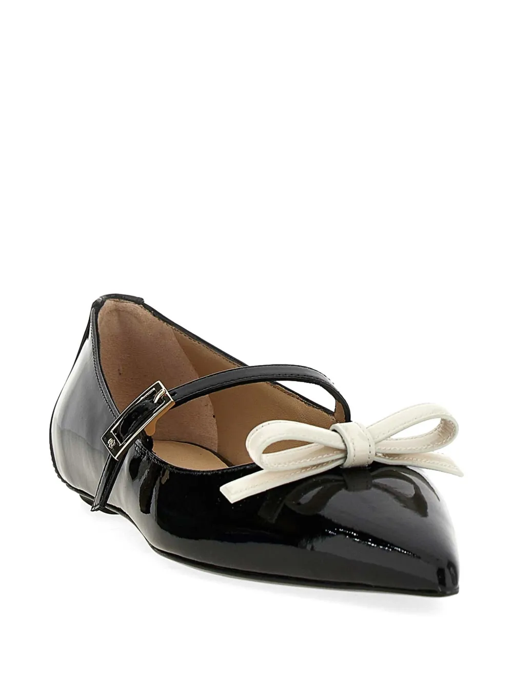 Stuart Weitzman Stuart Felicity Mary Jane bow-detail flat pumps Zwart