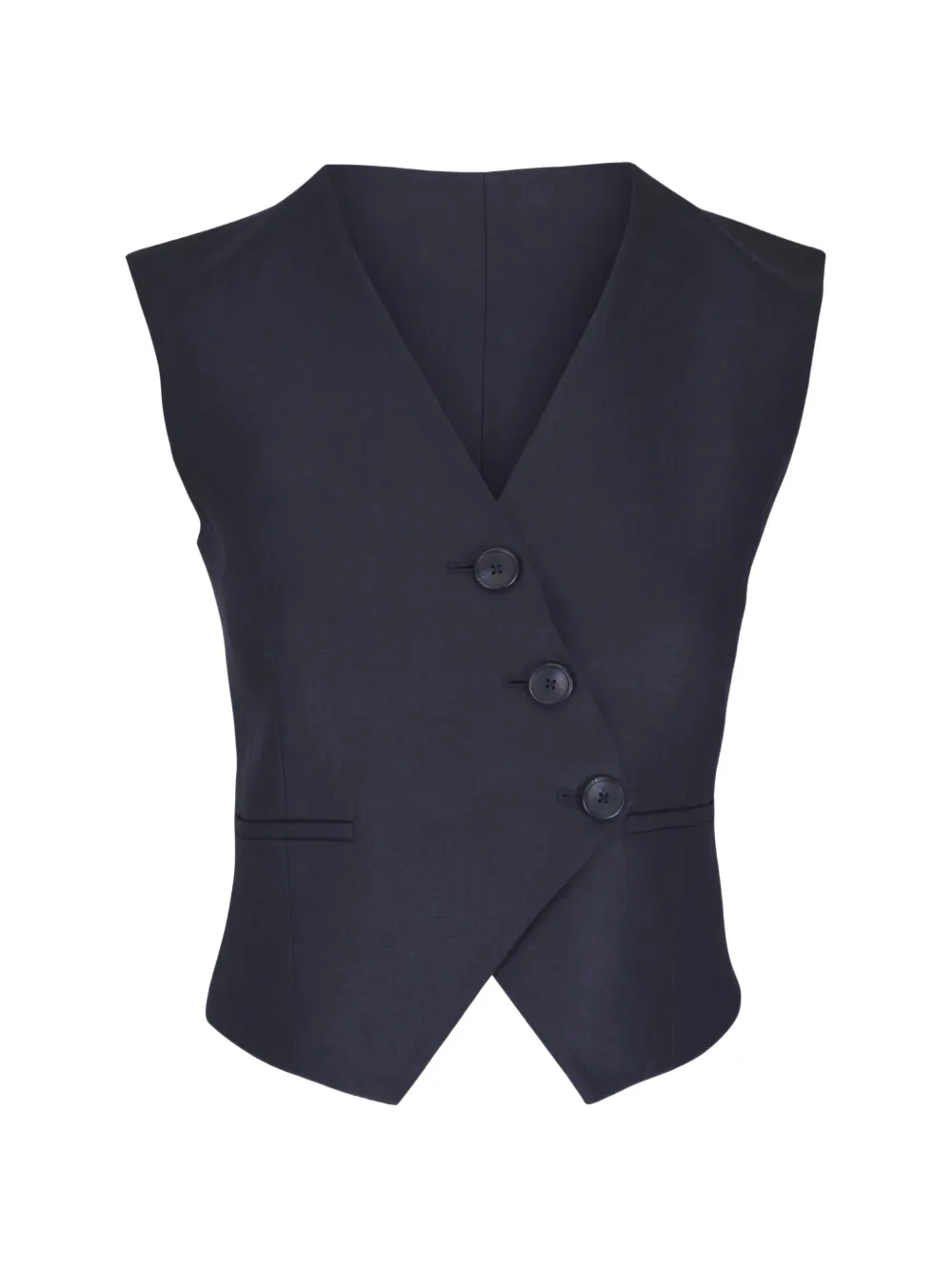 TWP Tyler asymmetric-fastening vest - Blu