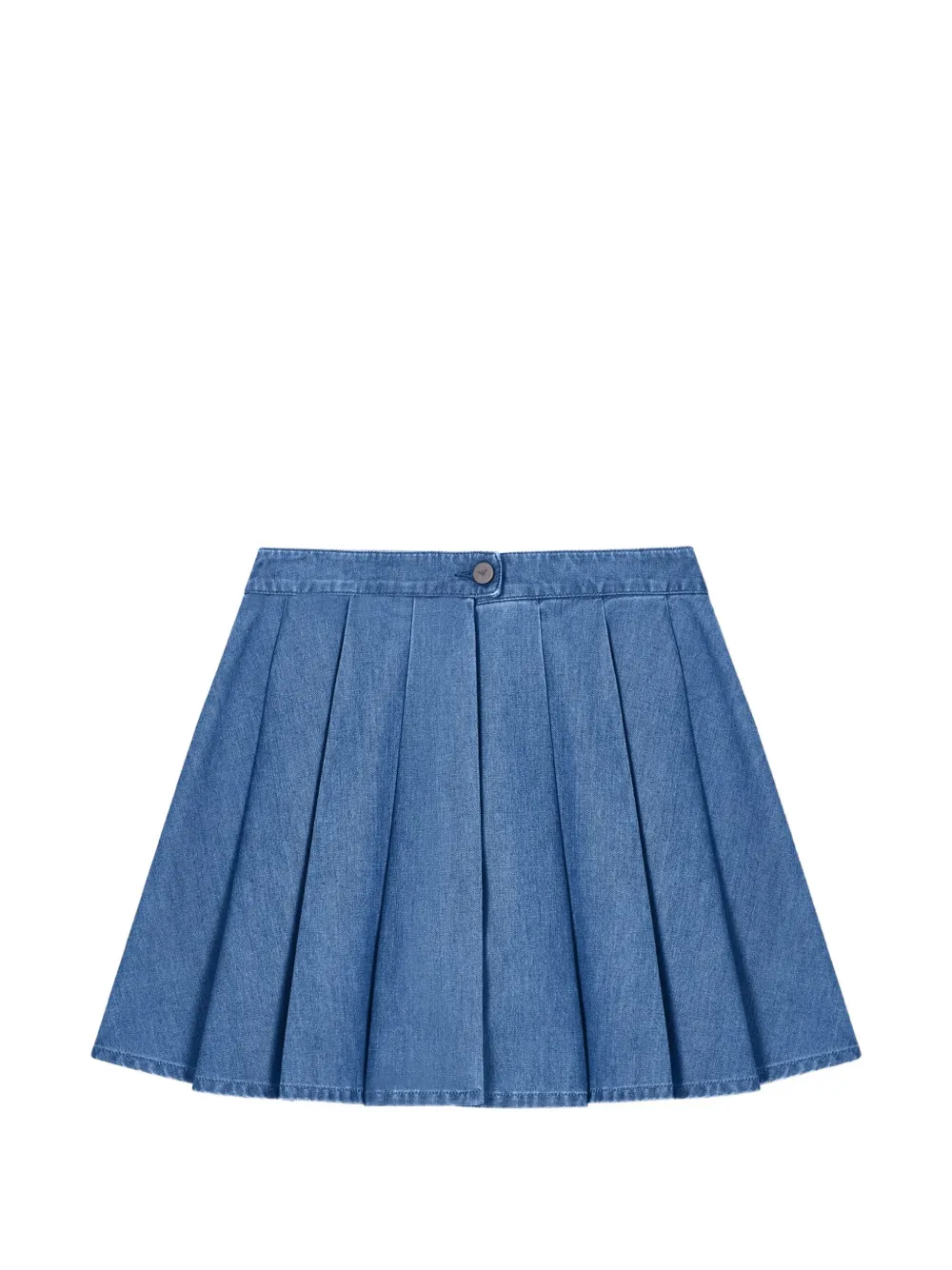 Emporio Armani Eagle Club pleated denim shorts - Blau