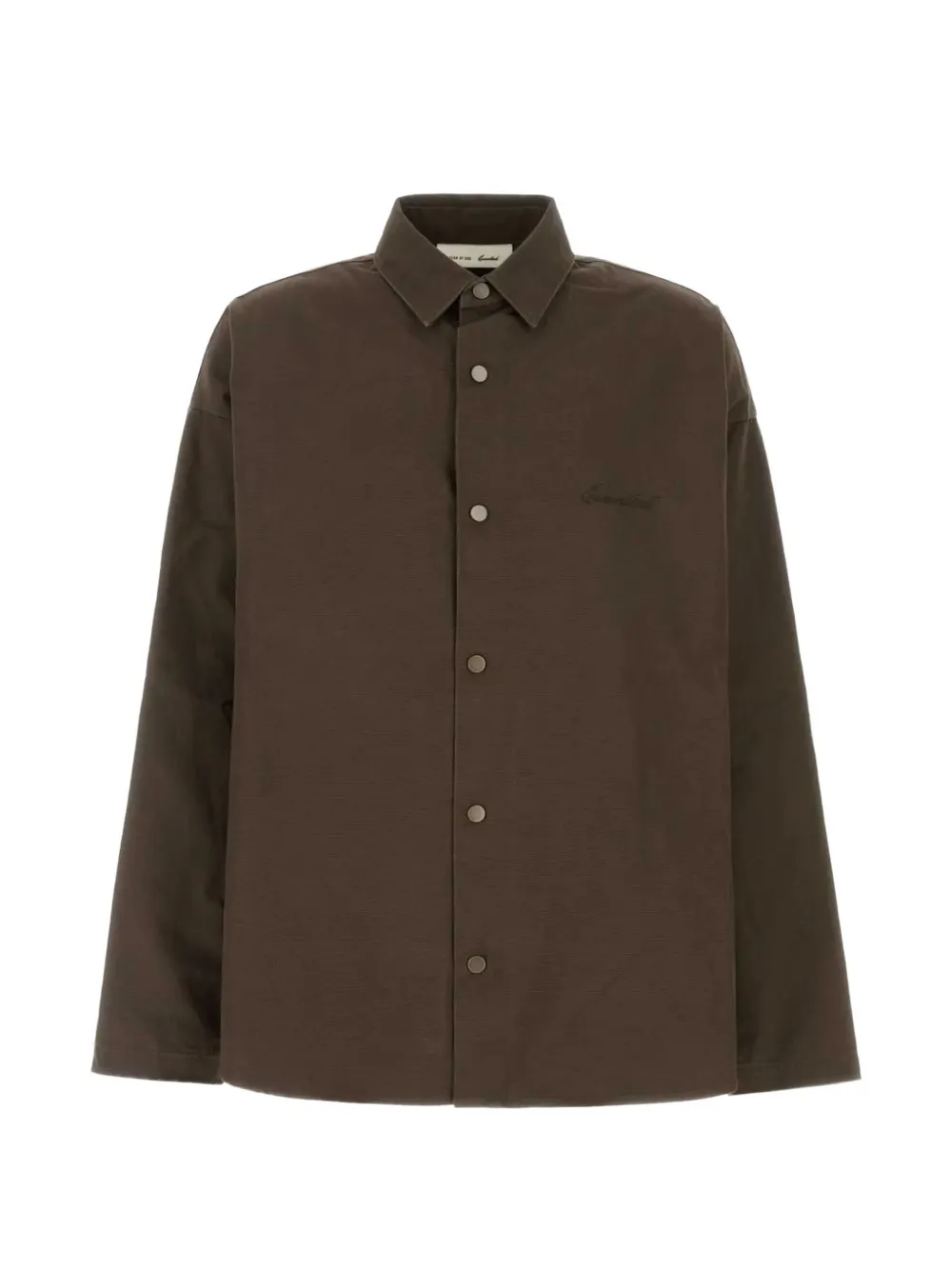 FEAR OF GOD ESSENTIALS Giacca-camicia con logo ricamato - Marrone