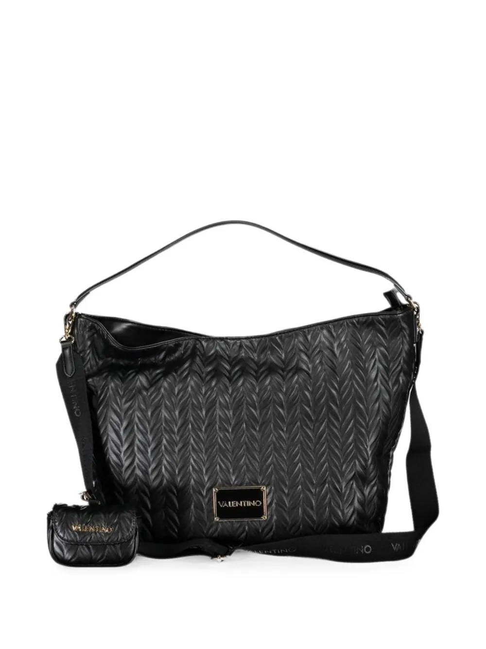 MARIO VALENTINO Shopper met logoplakkaat Zwart