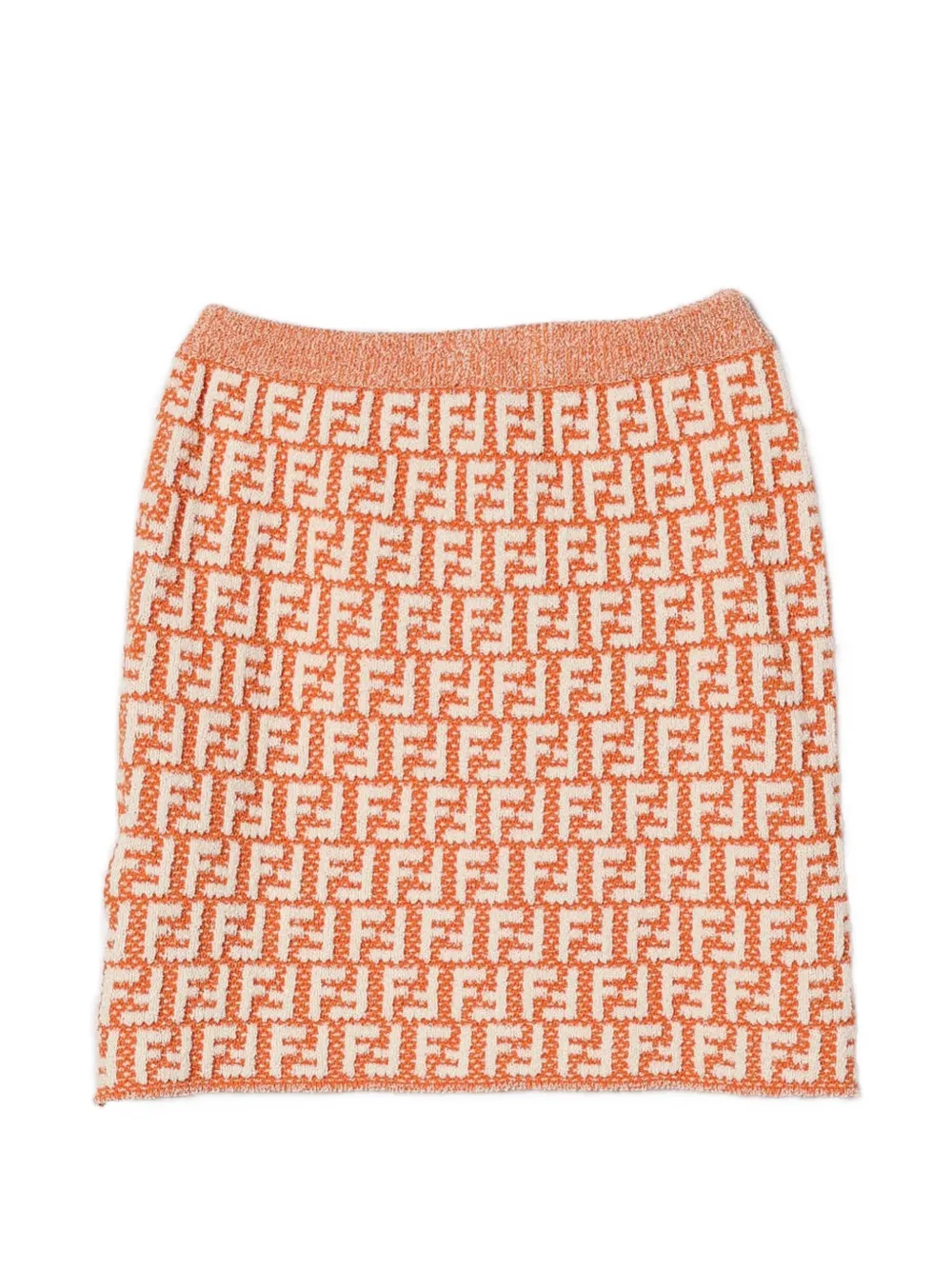 Fendi Kids Gebreide rok met FF-logo Oranje