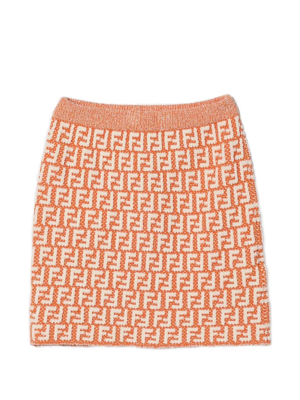 Fendi Kids FF-logo knitted skirt - Arancione