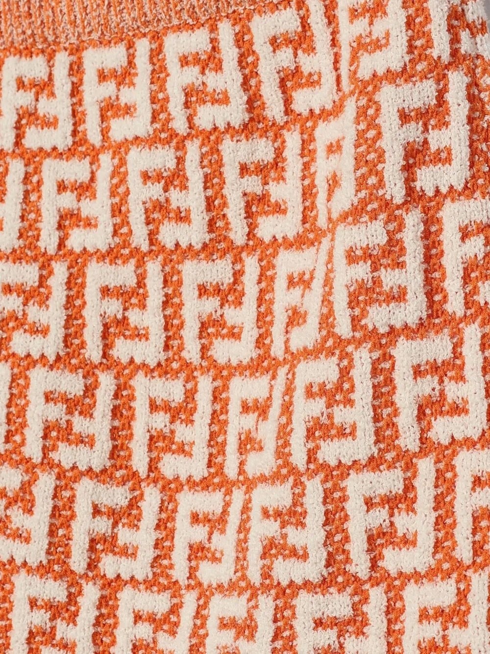 Fendi Kids Gebreide rok met FF-logo Oranje