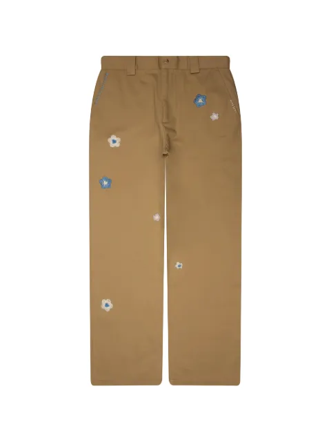 Nahmias floral-embroidered whipstitch-detail trousers