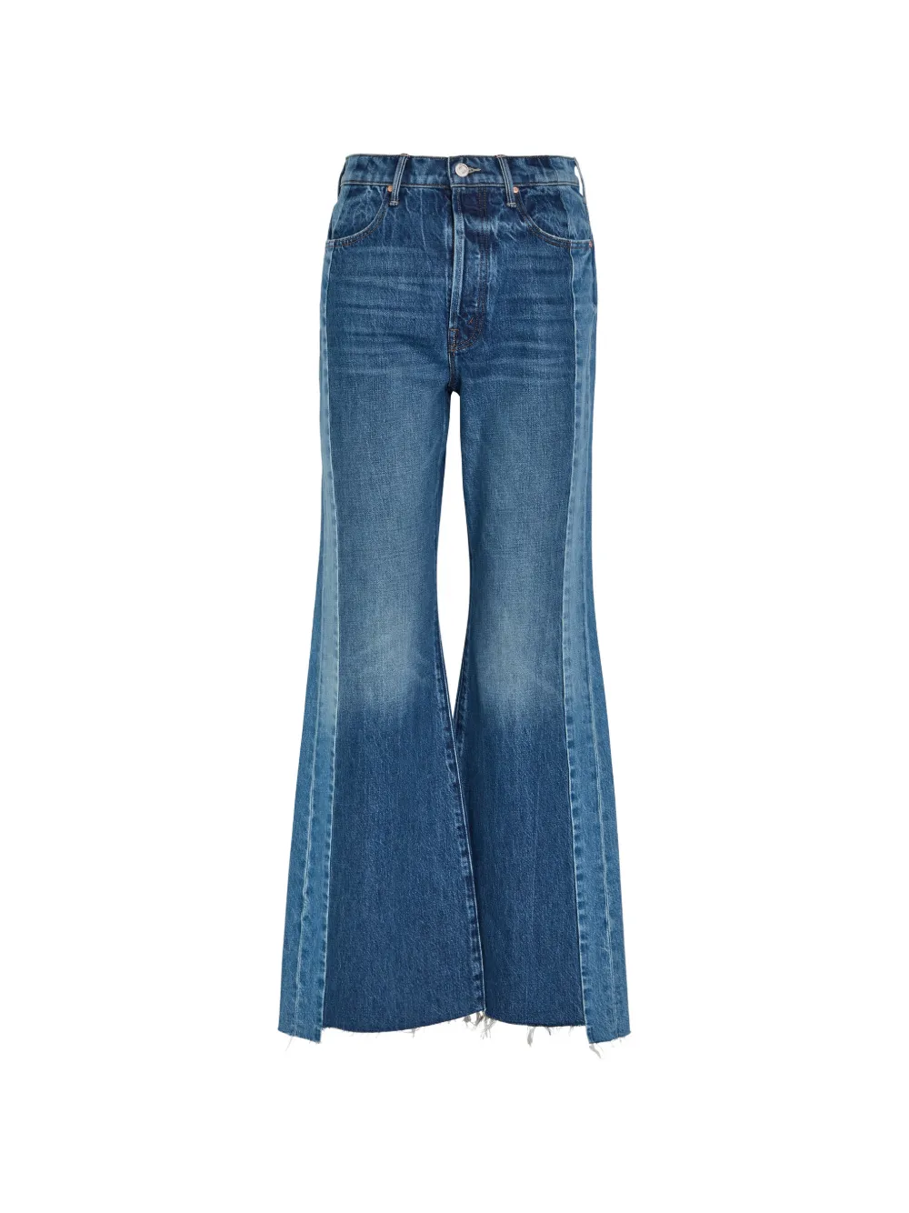 MOTHER panelled raw-hem jeans - Blu