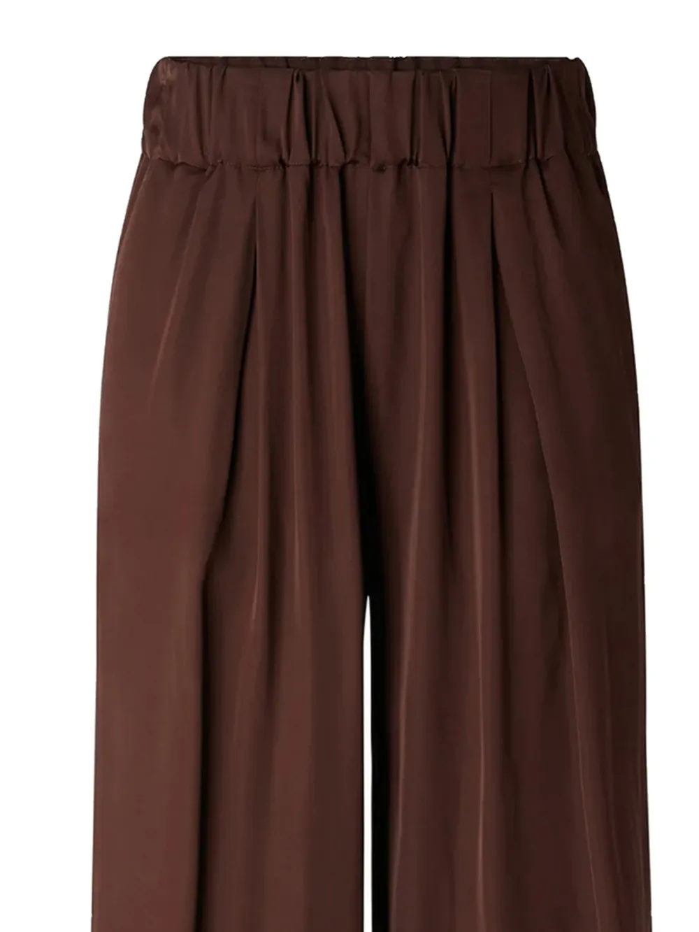 Sessùn Isla Night broek met elastische tailleband en geplooide voorkant Bruin