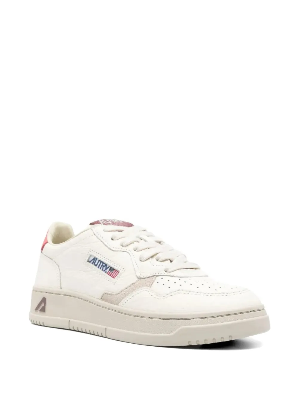 Autry Medalist panelled leather sneakers Beige