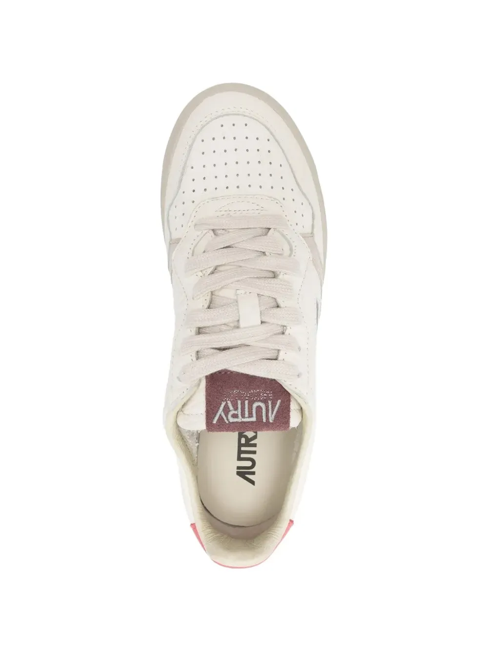 Autry Medalist panelled leather sneakers Beige