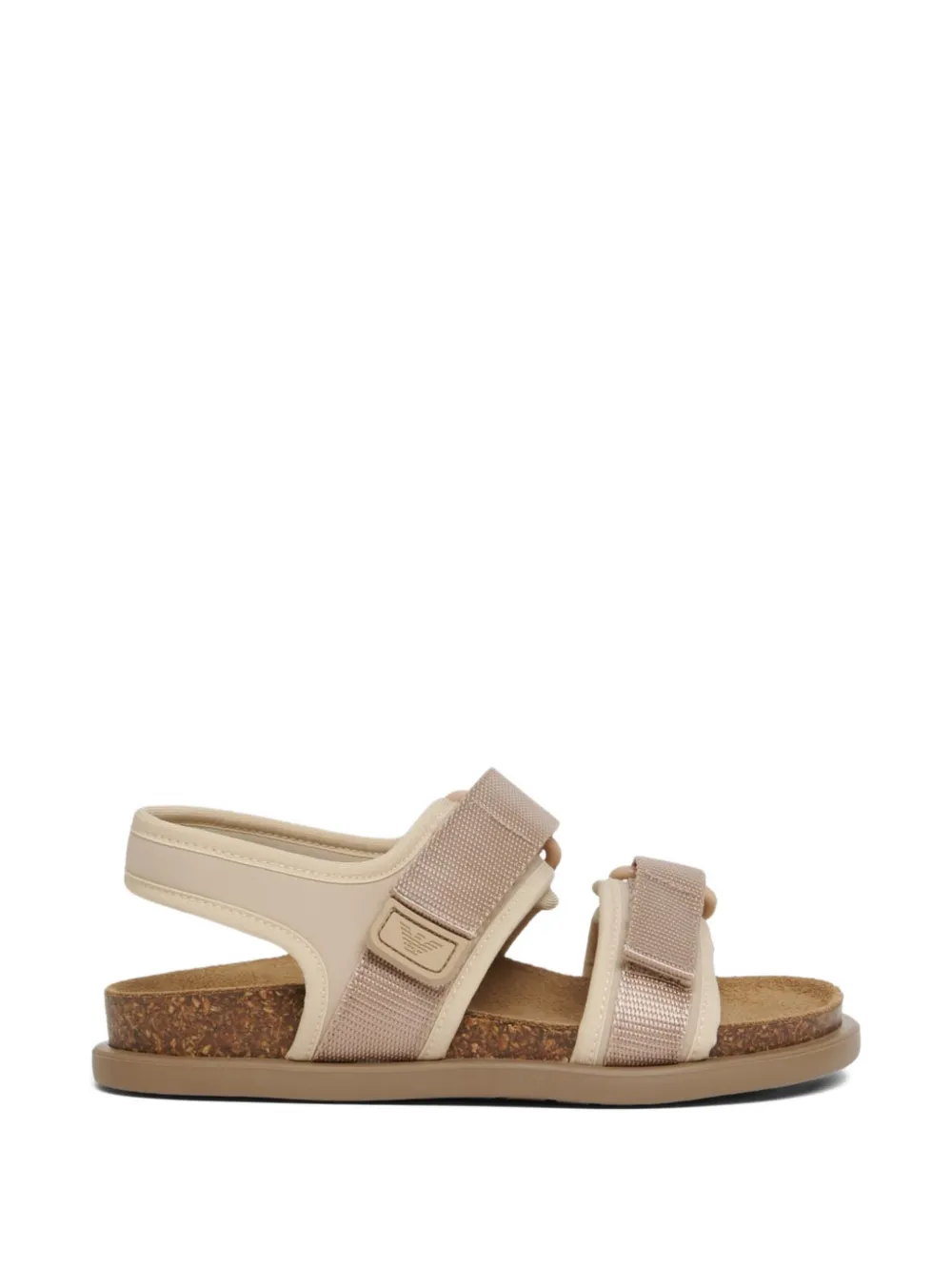 Emporio Armani Kids touch-strap logo-patch sandals - Toni neutri