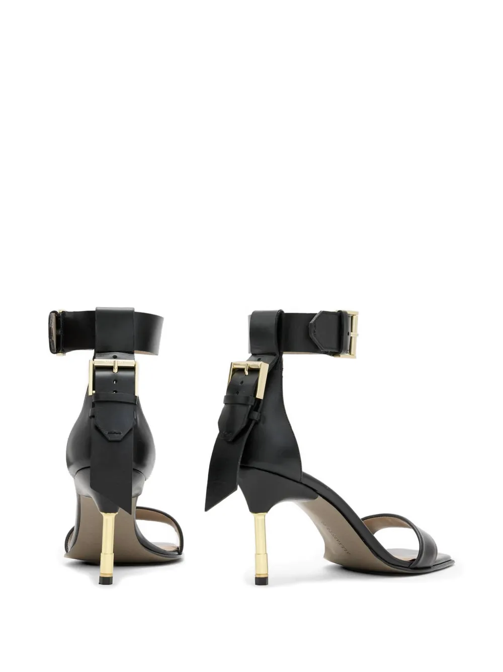 AllSaints buckle-strap square-toe sandals Zwart