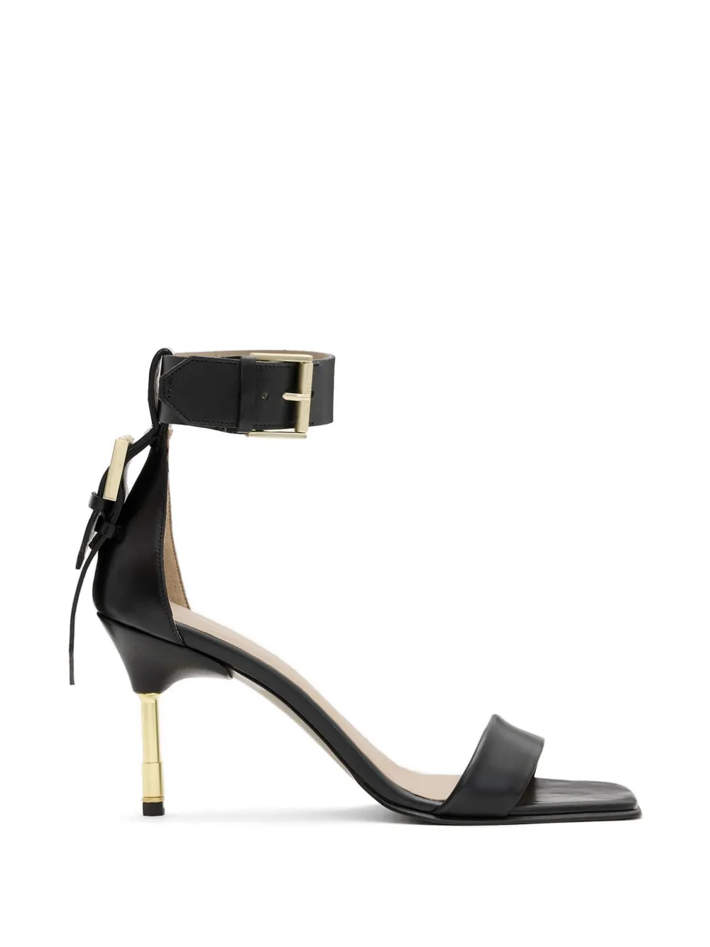 AllSaints buckle-strap square-toe sandals Zwart