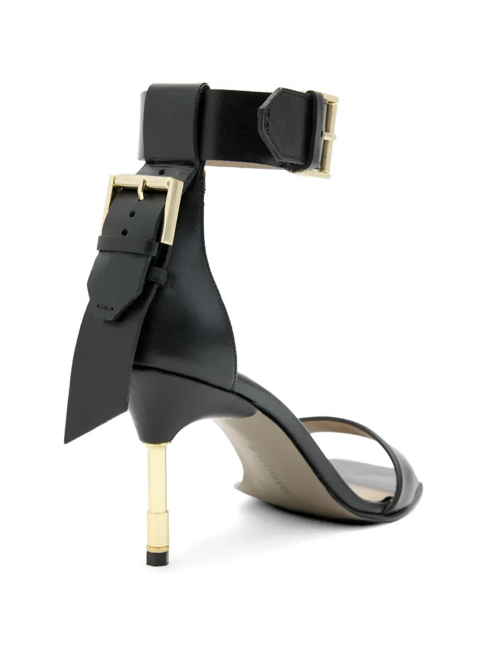 AllSaints buckle-strap square-toe sandals Zwart