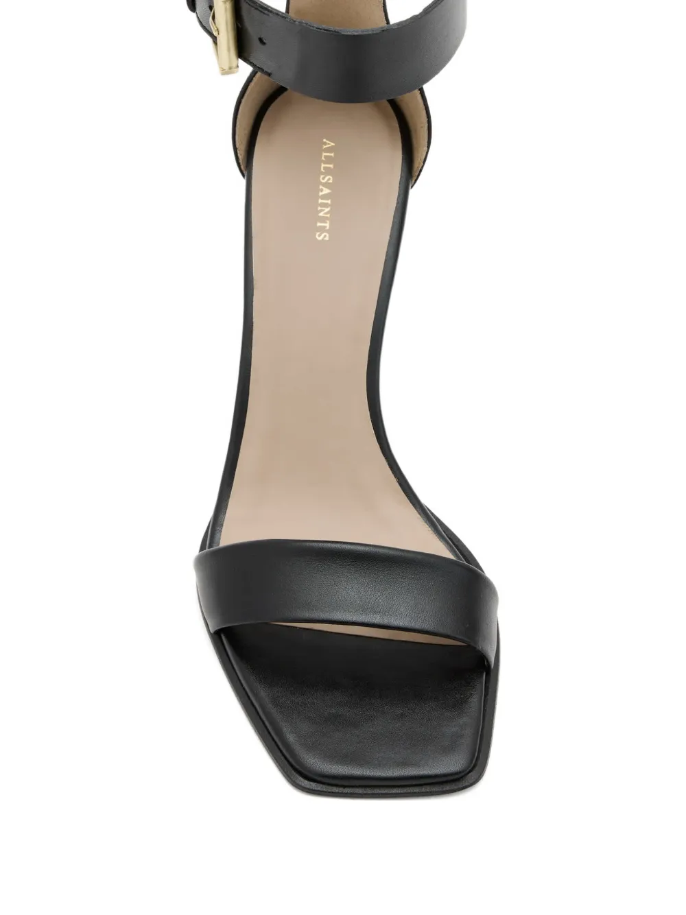 AllSaints buckle-strap square-toe sandals Zwart