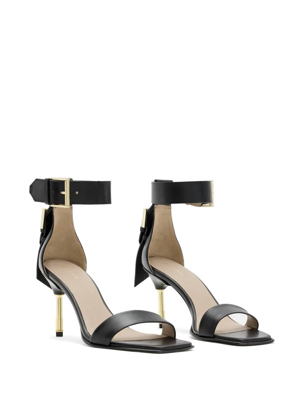AllSaints buckle-strap square-toe sandals Zwart