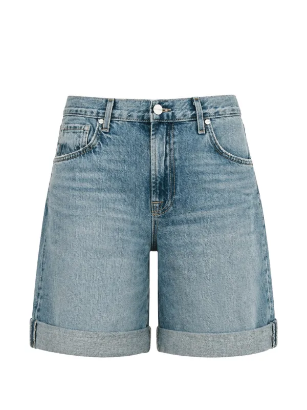 Twp Faded Turn-up Shorts in Blue