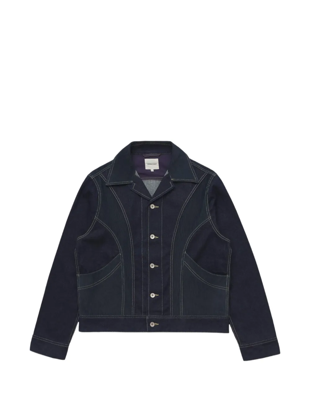 Nicholas Daley Rebel panelled corduroy-trim jacket - Blu