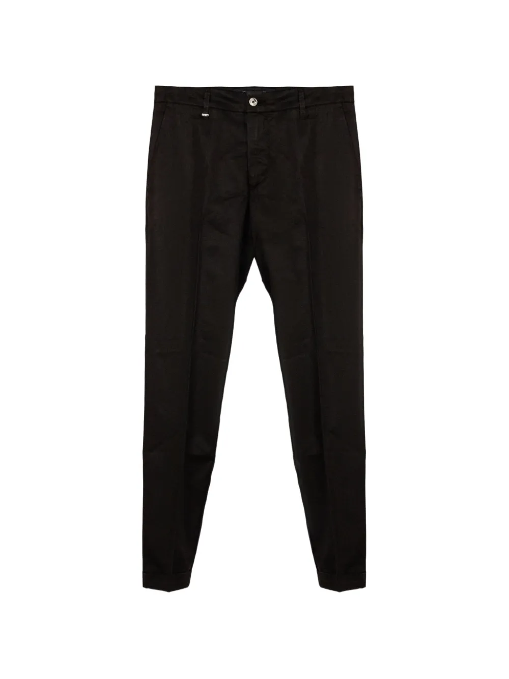 Fay pressed-crease slim-fit cotton trousers - Marrone