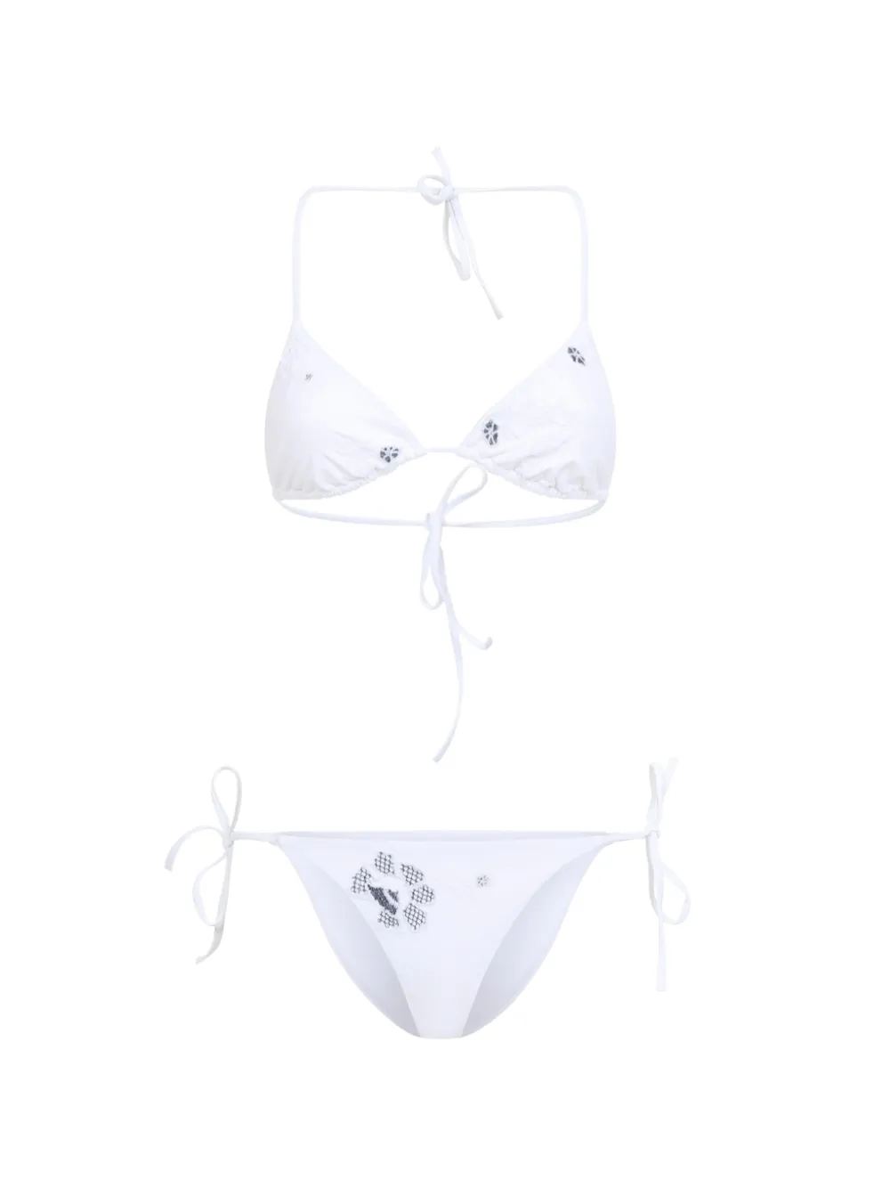 Ermanno Scervino floral-embroidered bikini - Bianco