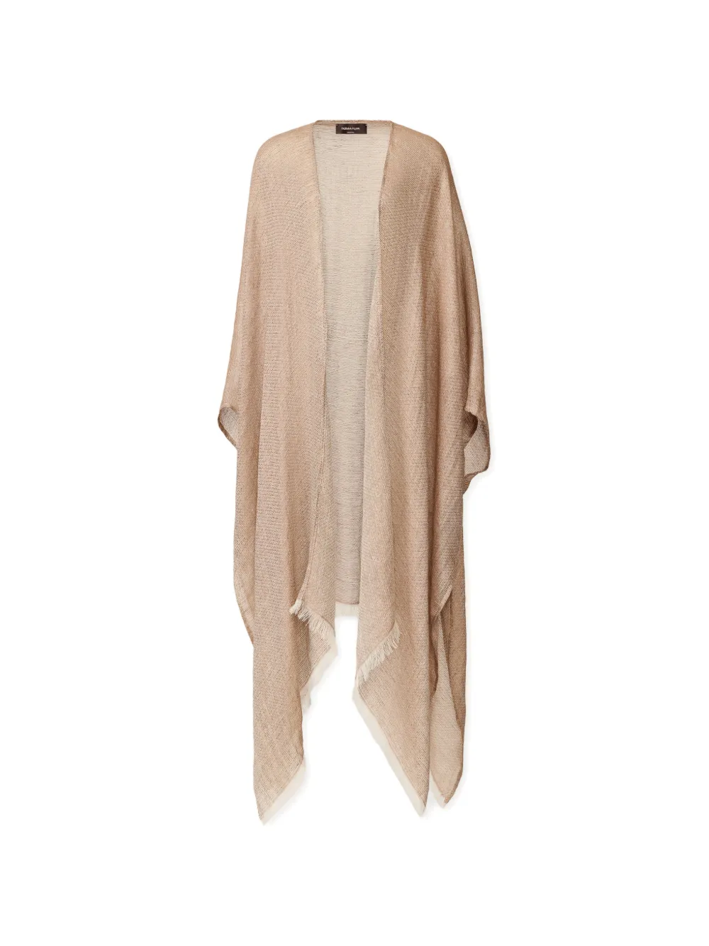 Fabiana Filippi metallic-effect frayed-edge poncho - Nude