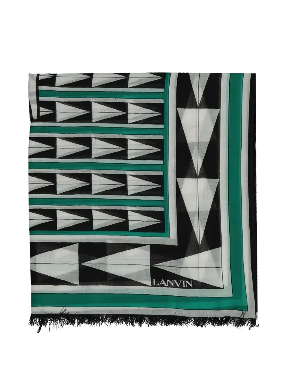 Lanvin Foulard con stampa geometrica - Bianco
