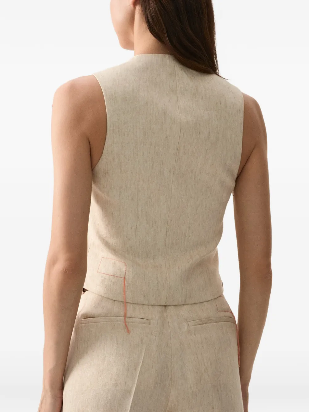 Fortela Demi Single-breasted Waistcoat in Neutrals, view 3