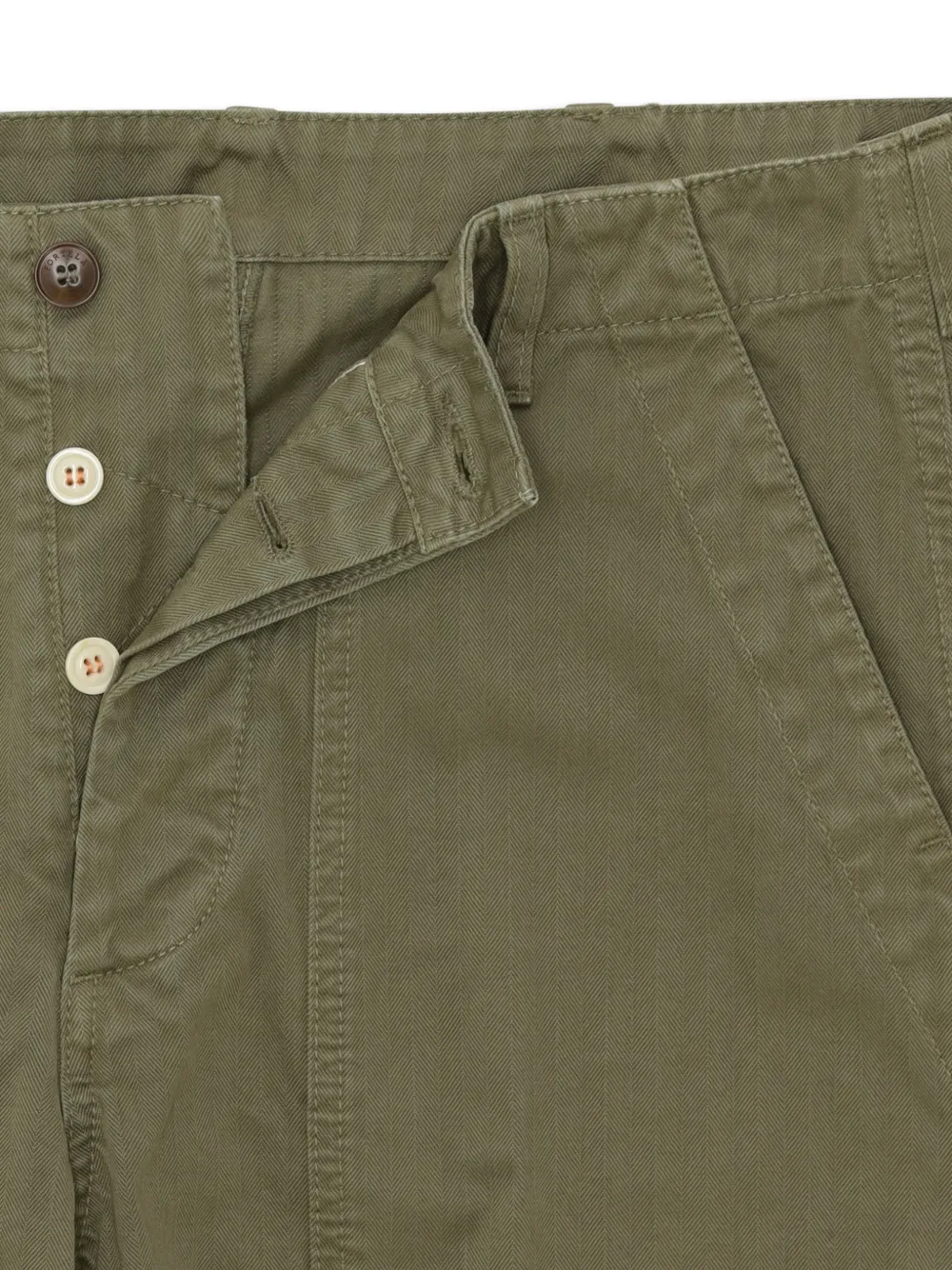 Fortela Newfatigue broek met visgraatpatroon katoenen Groen