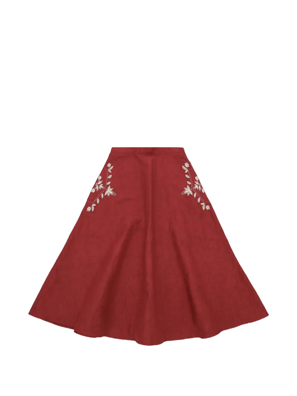 Fortela Nicole embroidered skirt - Rosso