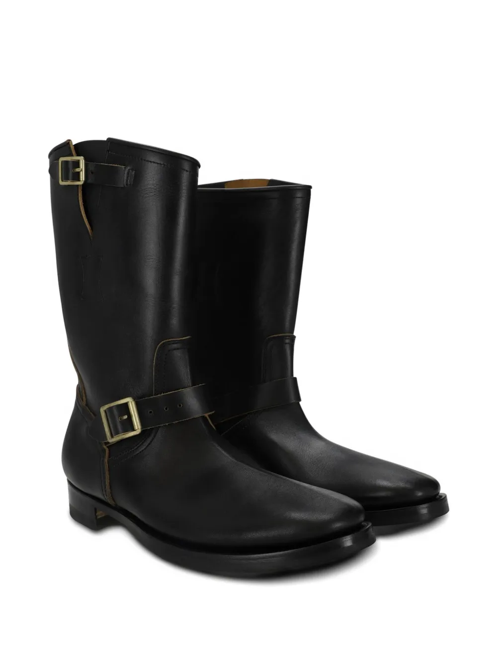 Fortela Engineer buckle-fastening leather boots Zwart
