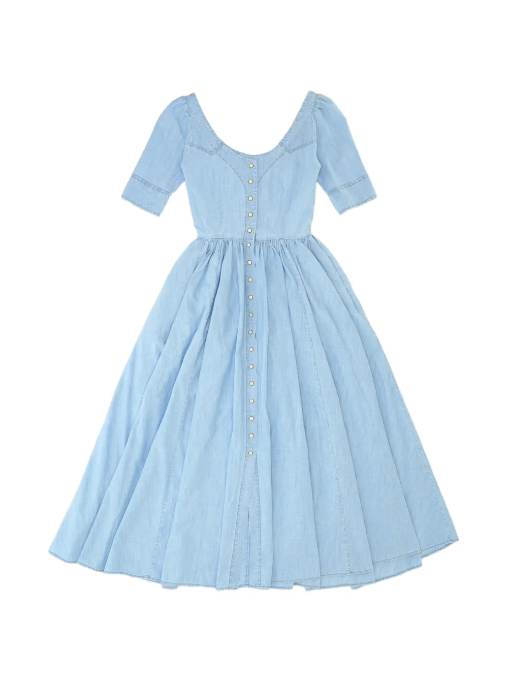 Fortela Augustine button-front chambray dress - Blu