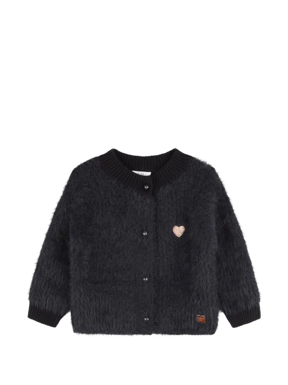 CARREMENT BEAU Cardigan mit Fuzzy Heart-Patch - Blau