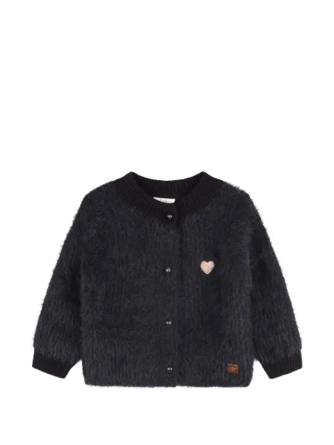 CARREMENT BEAU fuzzy heart-patch cardigan