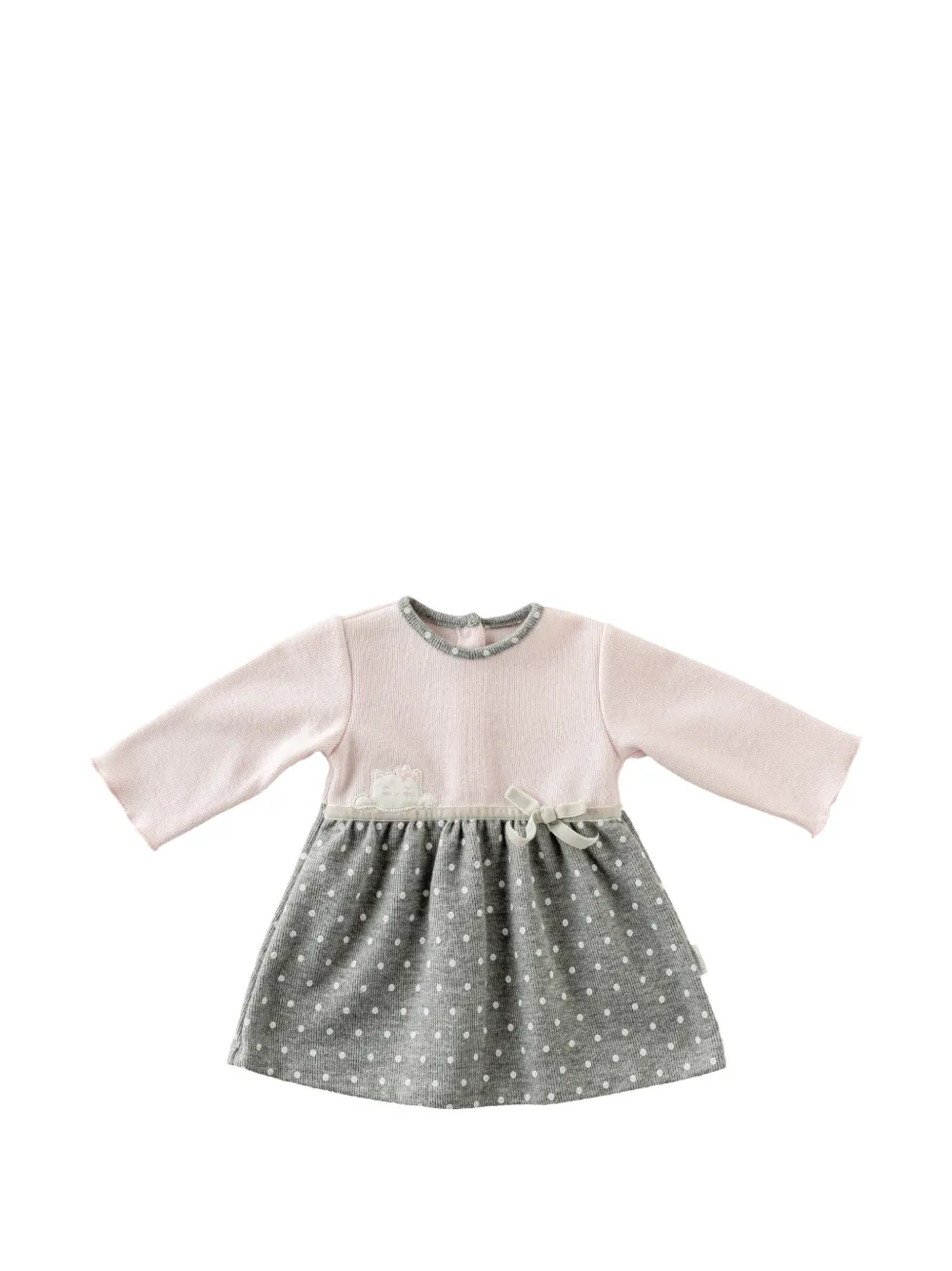 Andywawa kitten-print polka-dot dress - Pink