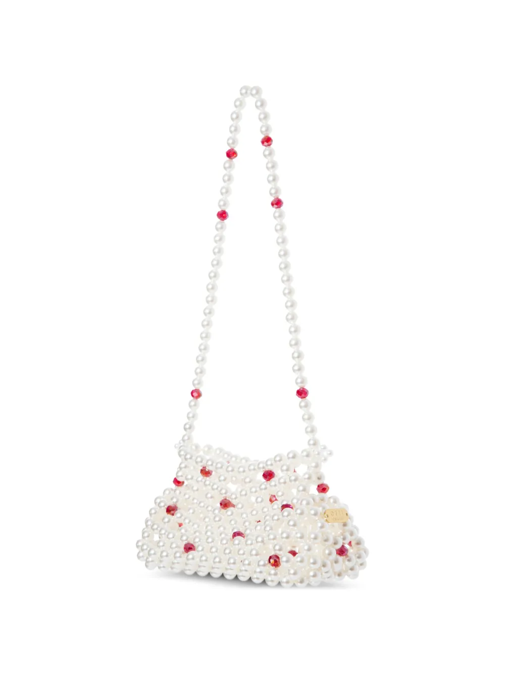 0711 Lucy mini-tas verfraaid met kralen Beige