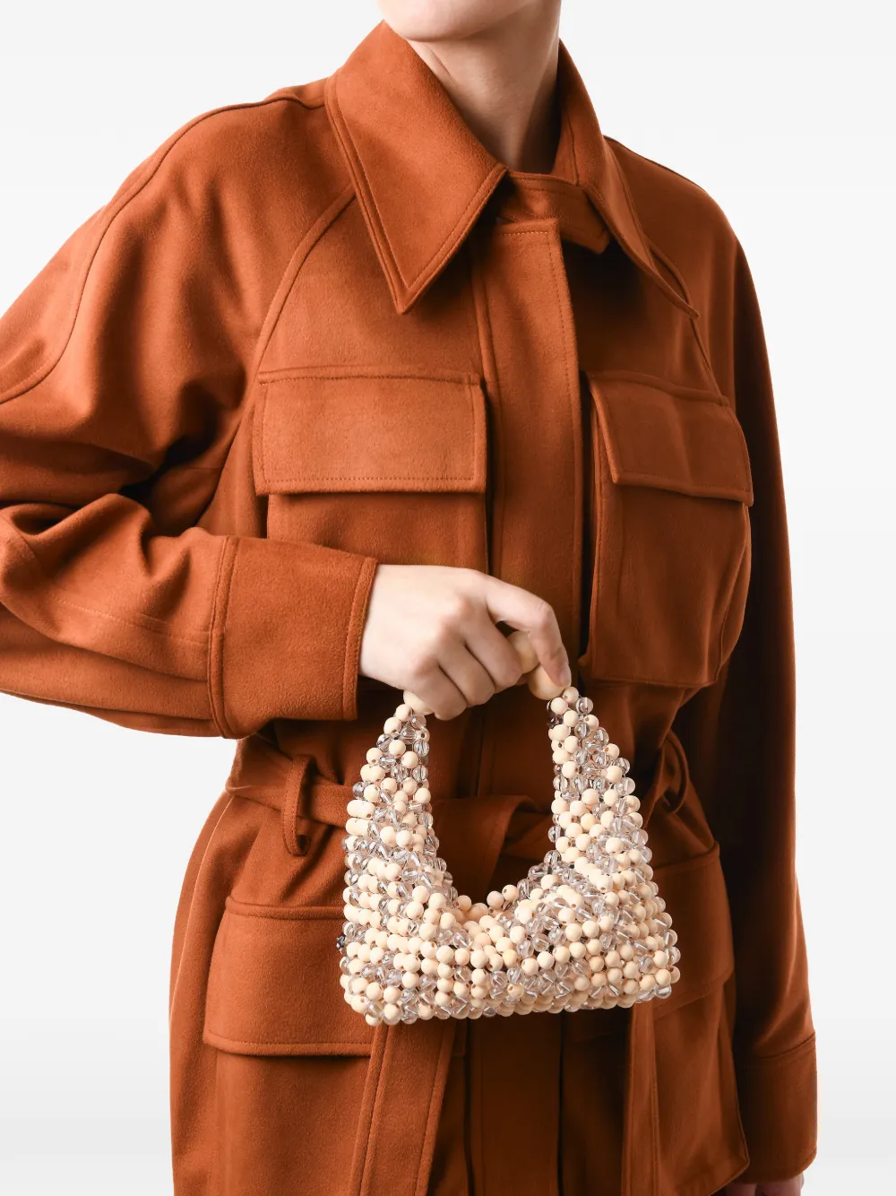 0711 Jodie shopper met kralen Beige