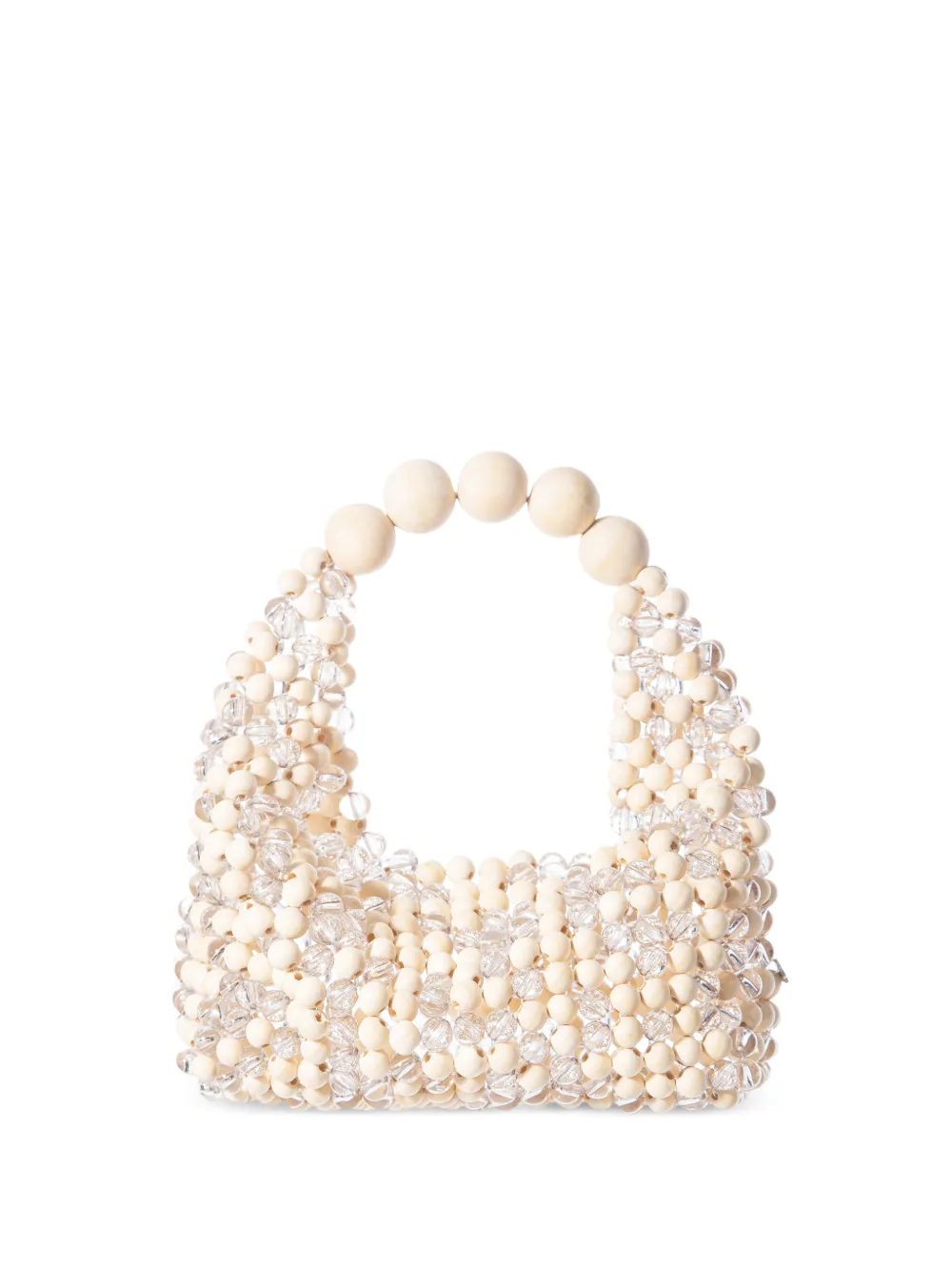 0711 Jodie beaded tote bag - Toni neutri