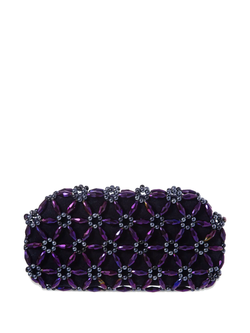 0711 Clutch Tebea con decorazione - Viola