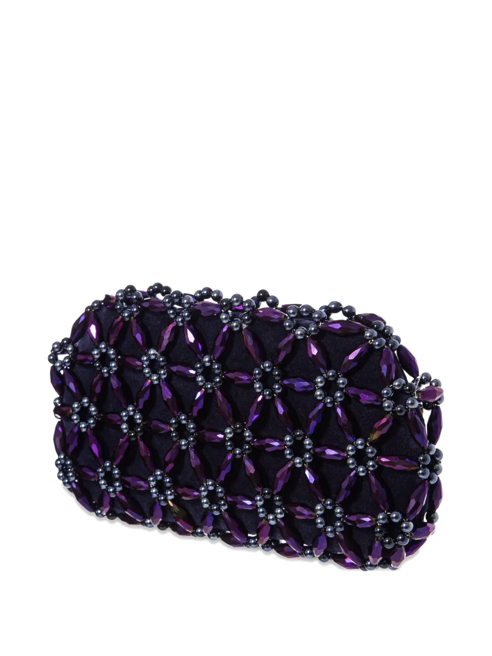 0711 Tebea clutch verfraaid met kralen Paars