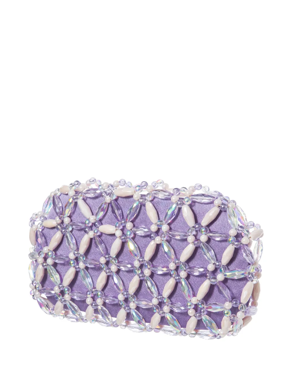 0711 Tebea clutch verfraaid met kralen Paars