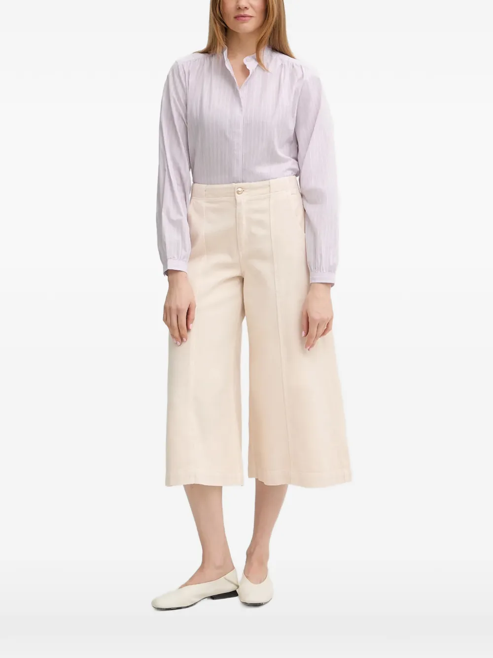 Marc O'Polo striped gathered-detail blouse - Viola