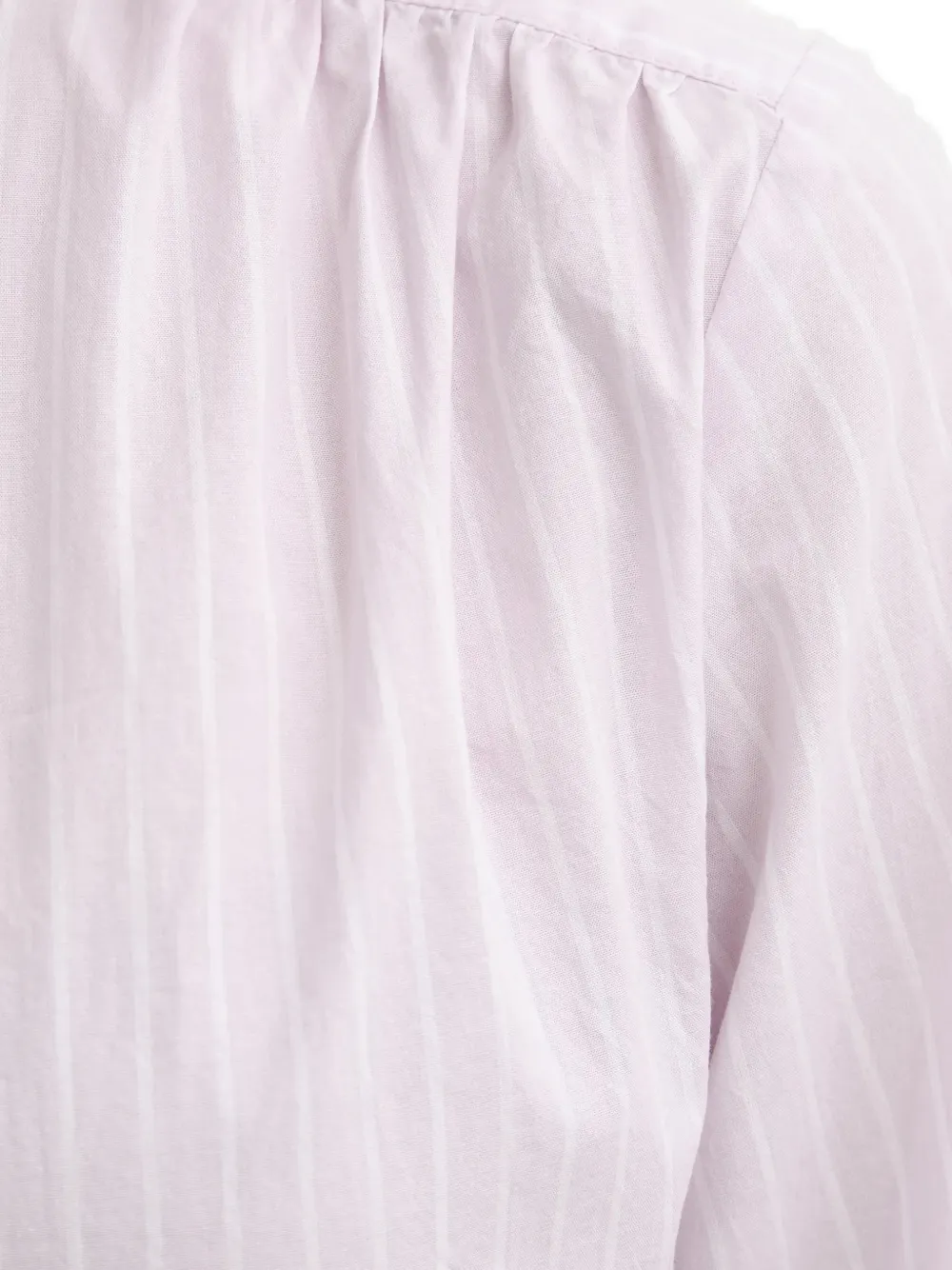 Marc O'Polo Gestreepte blouse met gesmockt detail Paars