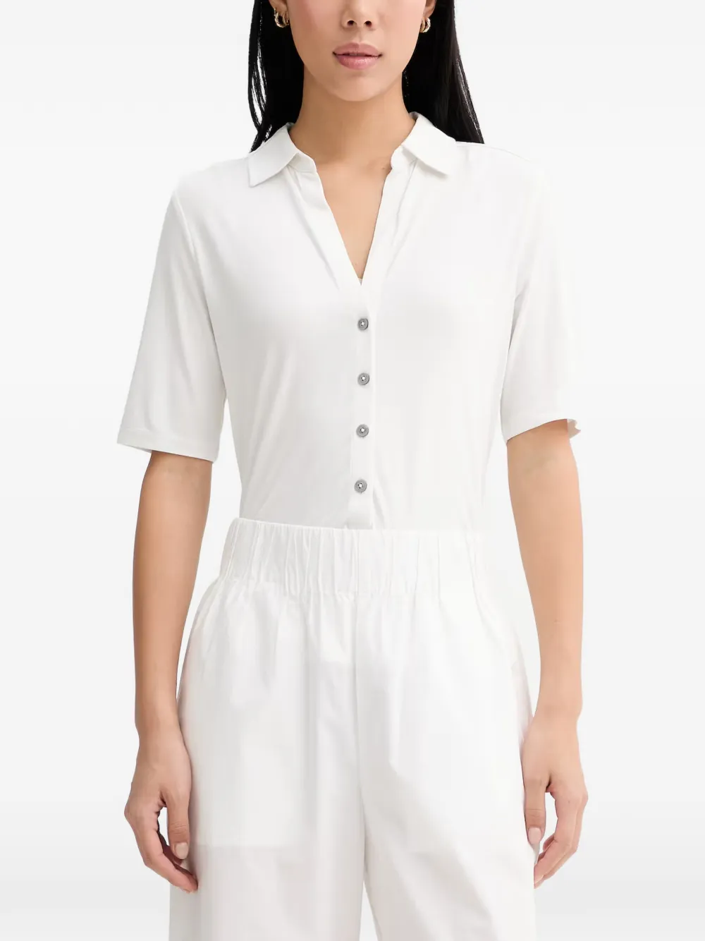Marc O'Polo button-up short-sleeve T-shirt - Bianco
