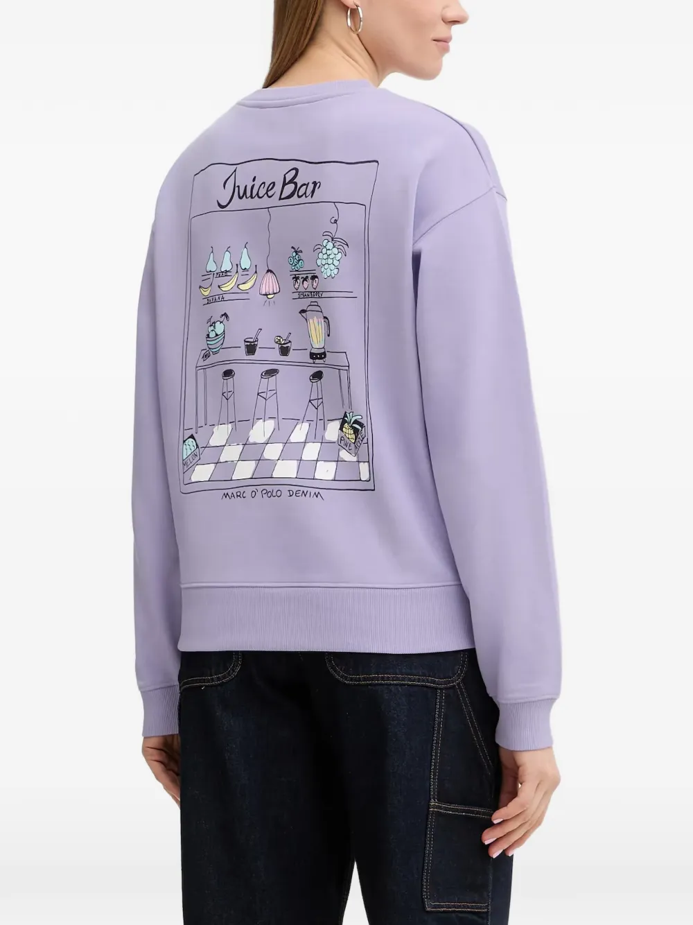 Marc O'Polo Trui met grafische print en logo-print Paars