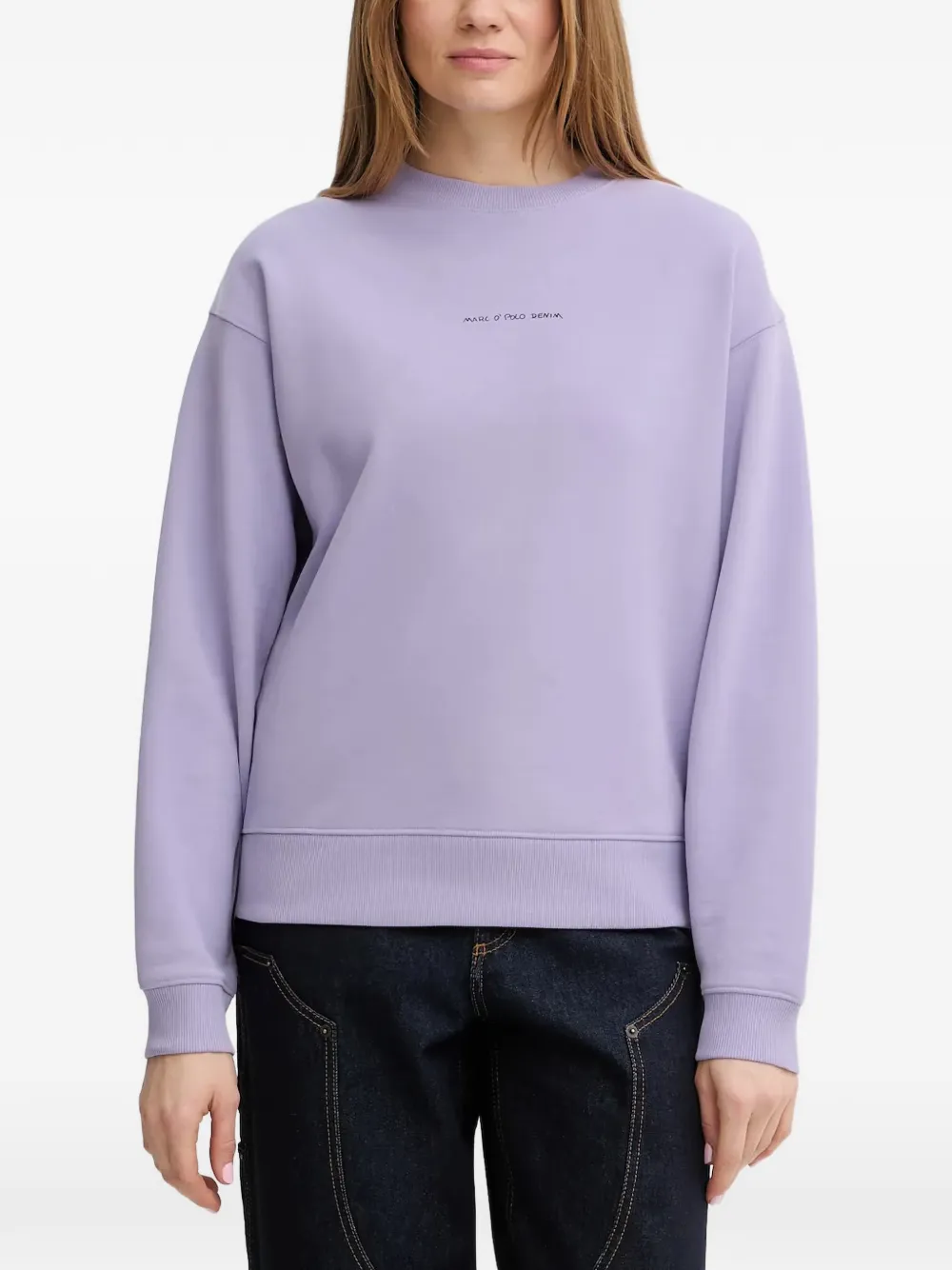 Marc O'Polo graphic-print logo-print sweater - Viola