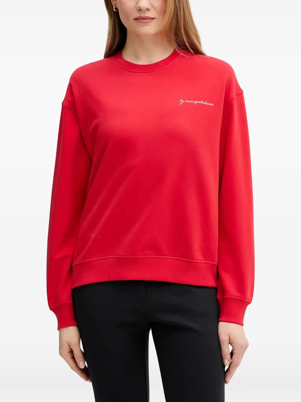 Marc O'Polo pineapple-print logo-embroidered sweater - Rosso