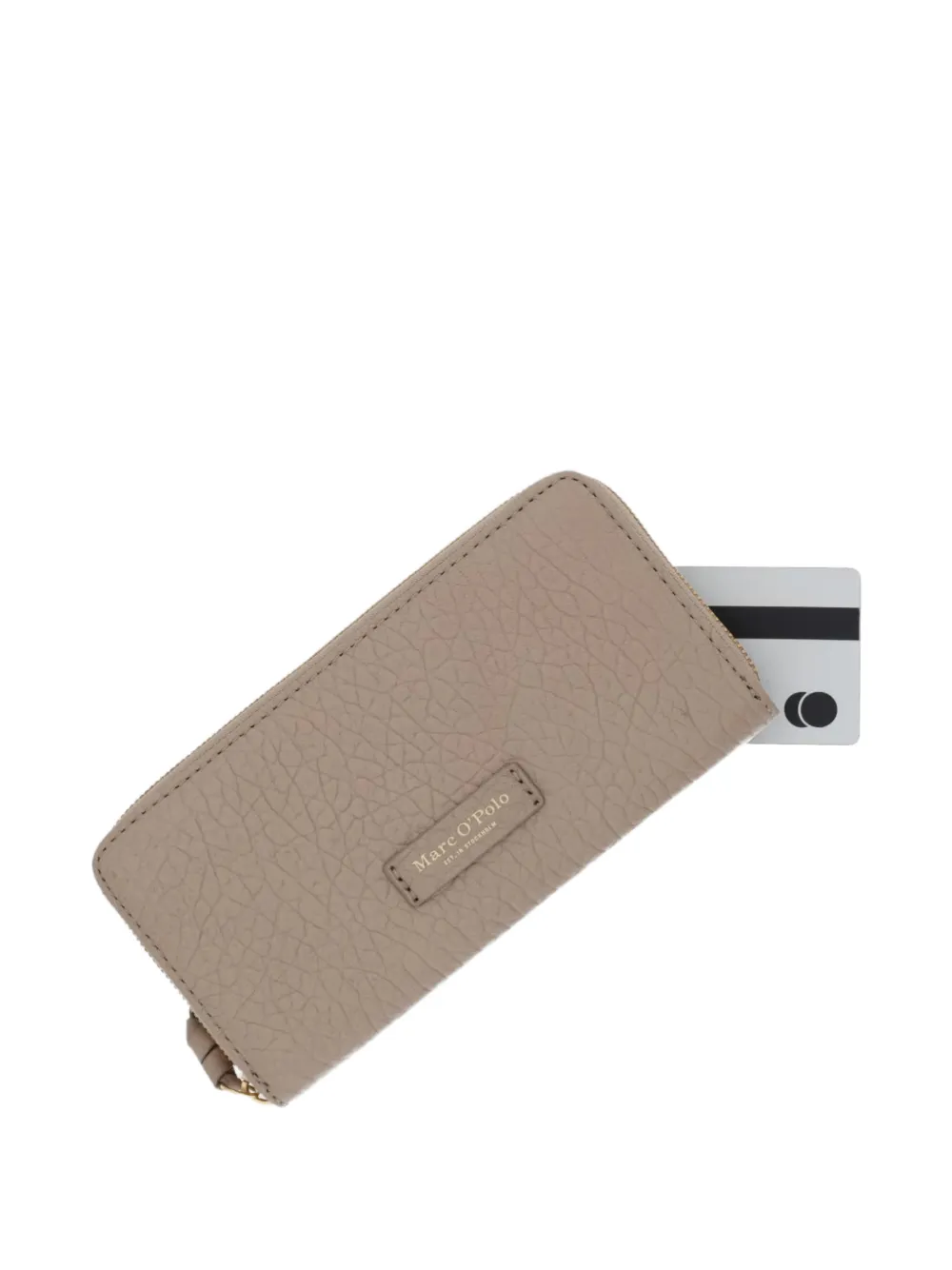 Marc O'Polo Portemonnee met logopatch en bewerkt effect Beige